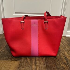 Kate Spade Vibrant Red and Pink Tote